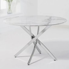 Genesis 39" Round Dining Table Glass Marble Top (Online Only)