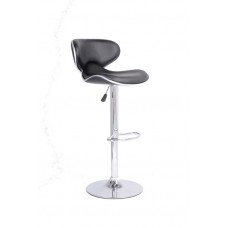 ST-7700 Black PU  Adjustable Bar Stool with chrome metal base. SET OF 2 CHAIRS  (Online only)