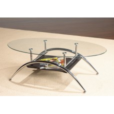 IF-2001 Coffee Table with 8 mm. tempered glass and chrome legs. (Online only)