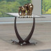 IF-2007 -3 PC 8mm Tempered Glass with Black Trim and Metal Base Coffee Set (Online Only)