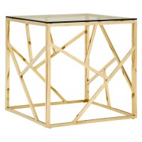 IF-2340-E End Table With Gold Frame (Online Only ) IF-2340-E End Table With Gold Frame (Online Only )