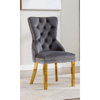 C-1450 Grey Velvet and Gold Legs Dining chair .SALE JUST SET OF 2 CHAIRS (Online only) C-1450 Grey Velvet and Gold Legs Dining chair .SALE JUST SET OF 2 CHAIRS (Online only)