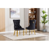 C-1451 Black Velvet and Gold Legs Dining Chair .SALE JUST SET OF 2 CHAIRS .(Online only) C-1451 Black Velvet and Gold Legs Dining Chair .SALE JUST SET OF 2 CHAIRS .(Online only)