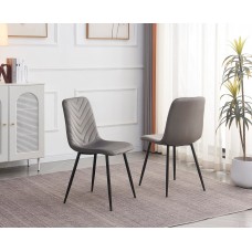 C-1817 Dining Chair Soft Grey Velvet. SALE JUST SET OF 6 CHAIRS. (Online only)