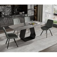 T-1560 Sintered Stone Grey Marble Top Dining Table (Online Only)