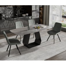 T-1560 Sintered Stone Grey Marble Top Dining Table (Online Only)