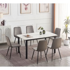 T-1815 Sintered Stone White Marble Top Dining Table (Online Only)