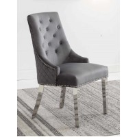 C-1250 Grey Velvet Dining Chair with Lion Knocker. SALE JUST SET OF 2 CHAIRS (Online only) C-1250 Grey Velvet Dining Chair with Lion Knocker. SALE JUST SET OF 2 CHAIRS (Online only)