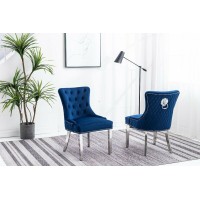 C-1252 Blue Velvet Dining Chair with Lion Knocker. SALE JUST SET OF 2 CHAIRS (Online only) C-1252 Blue Velvet Dining Chair with Lion Knocker. SALE JUST SET OF 2 CHAIRS (Online only)