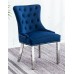 C-1252 Blue Velvet Dining Chair with Lion Knocker. SALE JUST SET OF 2 CHAIRS (Online only)