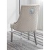 C-1253 Creme Velvet Dining Chair with Lion Knocker. SALE JUST SET OF 2 CHAIRS. (Online only)