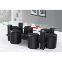 IF-2056 Tempered Glass Coffee Table With Stools. (Online only) IF-2056 Tempered Glass Coffee Table With Stools. (Online only)