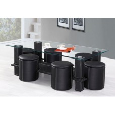IF-2056 Tempered Glass Coffee Table With  Stools. (Online only)