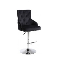 ST-6021 Black Velvet Bar Stool with Deep Tufting. (Online only) ST-6021 Black Velvet Bar Stool with Deep Tufting. (Online only)