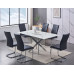 T-1442 Tempered White Marble Glass with Chrome Legs Dining Table (Online only)