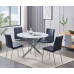 T-1445 White Marble Glass with Chrome Legs Dining Table.(Online only)