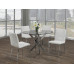 T-1447- 44"Round Clear Glass Top With Chrome Legs Dining Table (Online only)
