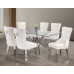 T-1448 Clear Glass Top With chrome legs Dining Table ( Online only)