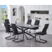 T-1570 Modern Extension Dining Table Grey Marble Veneer Top  (Online Only)