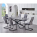 T-1570 Modern Extension Dining Table Grey Marble Veneer Top  (Online Only)