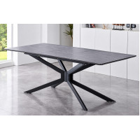 T-1570 Modern Extension Dining Table Grey Marble Veneer Top  (Online Only)
