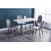 T-1580 White Marble Glass Top with Black/Grey Metal Legs. (Online only)