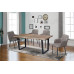 T-1810 Faux Live Edge Wood Table With Black Metal U Shape Legs. (Online only)