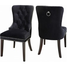 C-1221 Black Velvet Dining Chair with Nail Head Details. SALE JUST SET OF 2 CHAIRS (Online only)