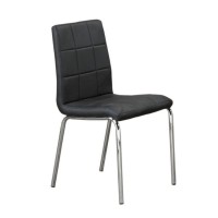 C-1760 Dining chair black upholstery and sturdy chrome legs. SALE JUST SET OF 4 CHAIRS. (Online only)