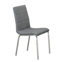C-1762 Dining chair grey upholstery, tufted back and seat. SALE JUST SET OF 4 CHAIRS. (Online only)