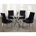 T-1447- 44"Round Clear Glass Top With Chrome Legs Dining Table (Online only)