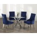 T-1447- 44"Round Clear Glass Top With Chrome Legs Dining Table (Online only)