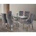 T-1448 Clear Glass Top With chrome legs Dining Table ( Online only)