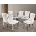 T-1448 Clear Glass Top With chrome legs Dining Table ( Online only)