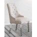 C-1253 Creme Velvet Dining Chair with Lion Knocker. SALE JUST SET OF 2 CHAIRS. (Online only)