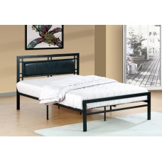 IF-141-B Black Metal Frame with padded  Headboard Single, Double, Queen Bed (Online only)