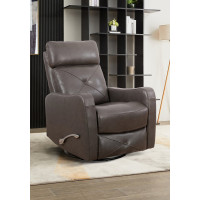 IF-6330-M Recliner Chair. Soft Charcoal Leather Match.(Online Only)
