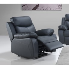 IF-8120  Power Recliner Black Genuine Leather/Match Chair (Online Only)