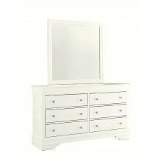 Pompei White Crocodile PU Fronts Dresser and Mirror (Online only) Pompei White Crocodile PU Fronts Dresser and Mirror (Online only)