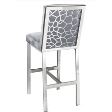 Chicago Pub Chair Velvet seat with stainless-steel leg frame. (Online only)