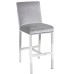 Chicago Pub Chair Velvet seat with stainless-steel leg frame. (Online only)