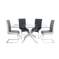 Genesis Rectangle 63" Clear glass Top Dining Table (Online Only)