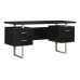 I 7080 Computer Desk-60"L/Espresso/Silver Metal (Online Only)