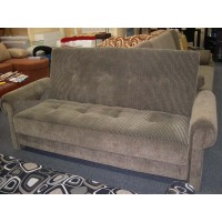 Made in Canada Sofa Bed – Custom Fabric, Wood Frame, Comfortable & Durable ,  with Storage – Convertible Couch for Small Spaces . Delux Davenport with Roll Arms.